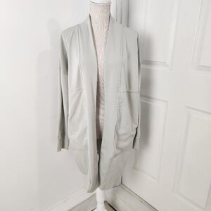 FLX Cardigan Womens Large Green Open Zip Pockets Oversized Lagenlook Athleisure